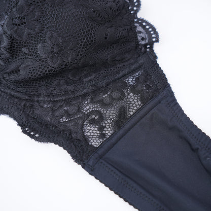 Plus Size Lace Embroidered Floral Bra