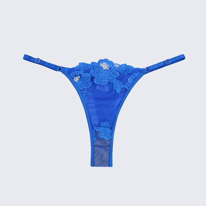 Plus Size Embroidered Sheer Bra Sexy Push Up Lingerie Set