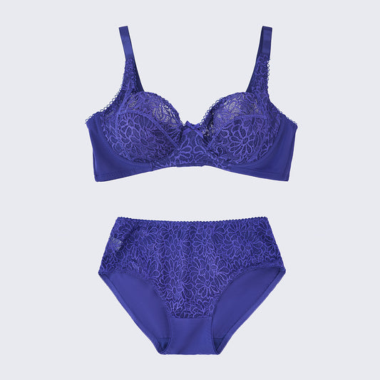 Plus Size Full Bust Lace Push Up Bra Panty Set
