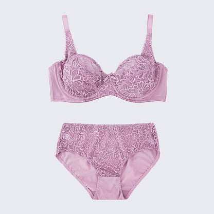 Plus Size Full Bust Lace Push Up Bra Panty Set