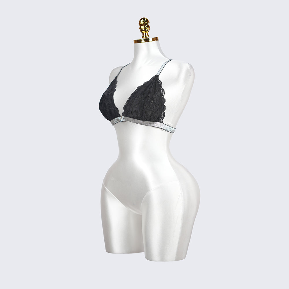 Plus Size Black Lace Bra