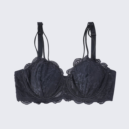 Plus Size Lace Embroidered Floral Bra