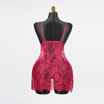 Plus Size Red Lace Nighty Babydoll