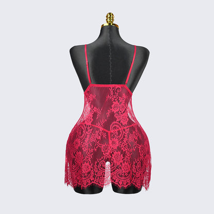 Plus Size Red Lace Nighty Babydoll