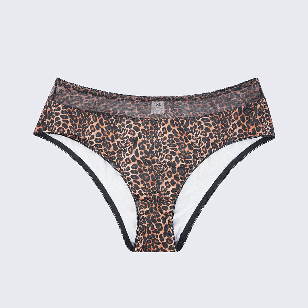 Plus Size Leopard Print Sexy Lace Panty