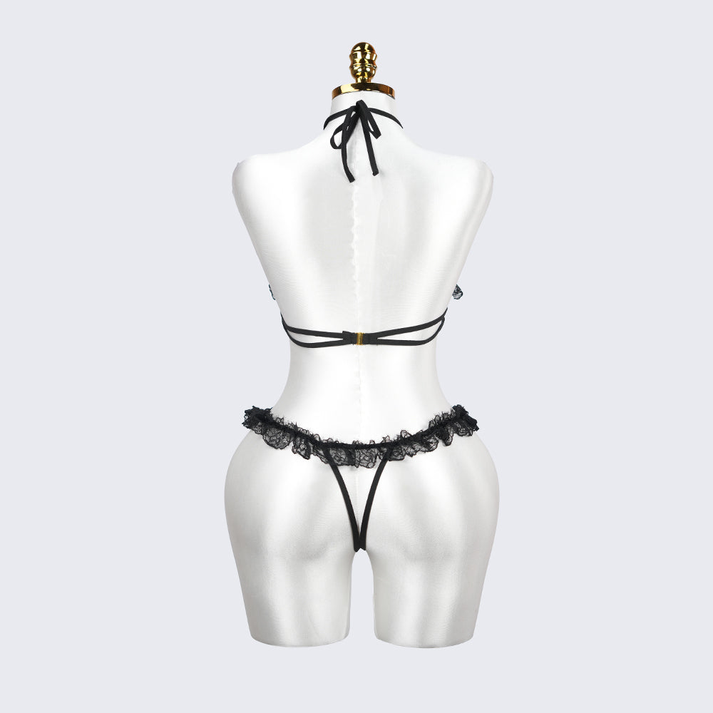 Plus Size Black Mesh Bodysuit