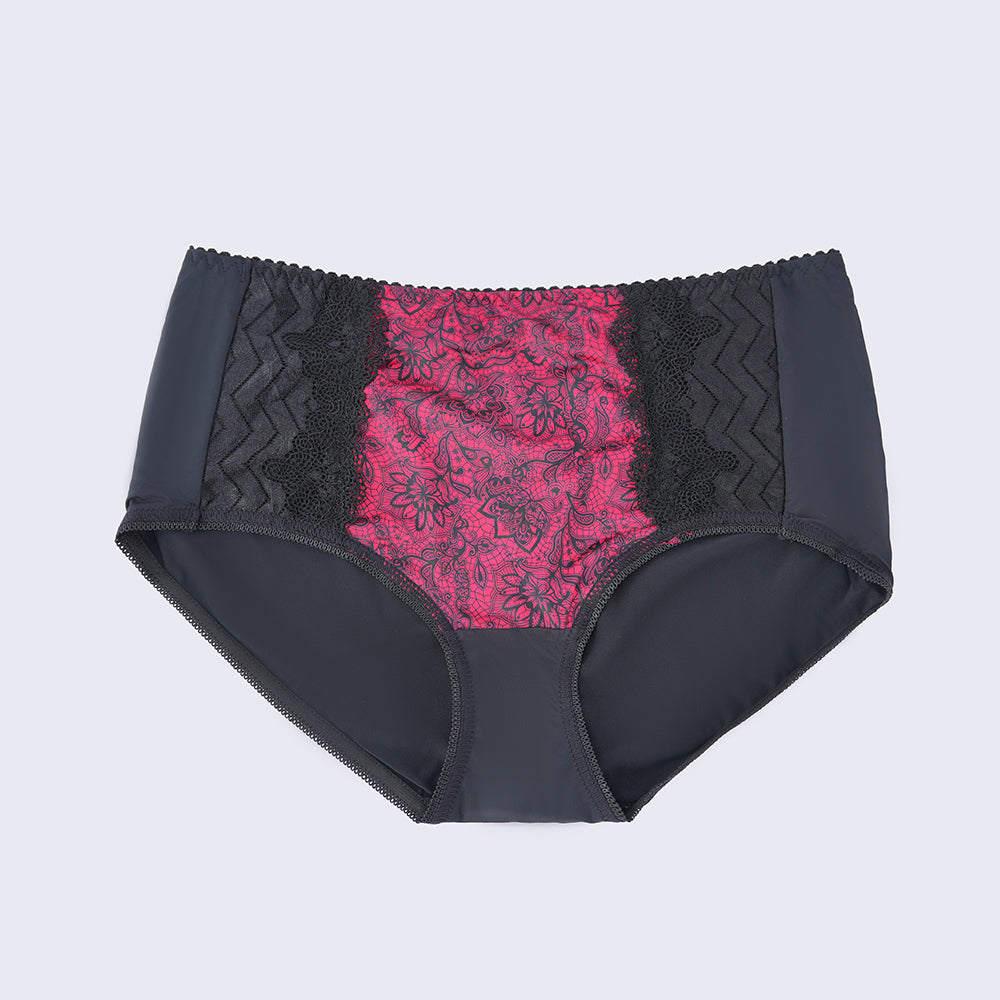 Plus Size Printed Lace Underwire Bra Panty Set