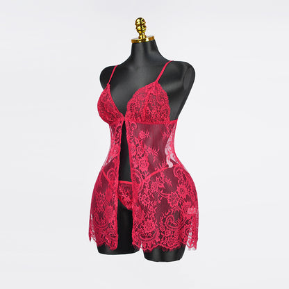 Plus Size Red Lace Nighty Babydoll