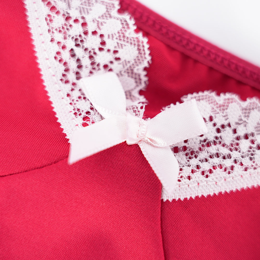 Plus Size Satin Red Pajama Set