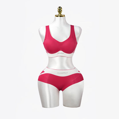 Plus Size Wireless Seamless Padded Bra Panty Set