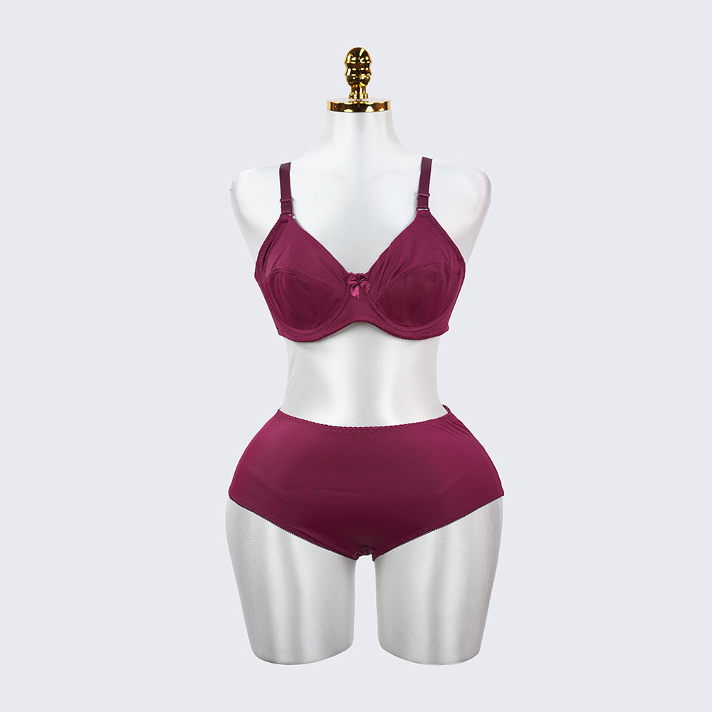 Plus Size Seamless Smooth Breathable Comfort Bra Panty Set
