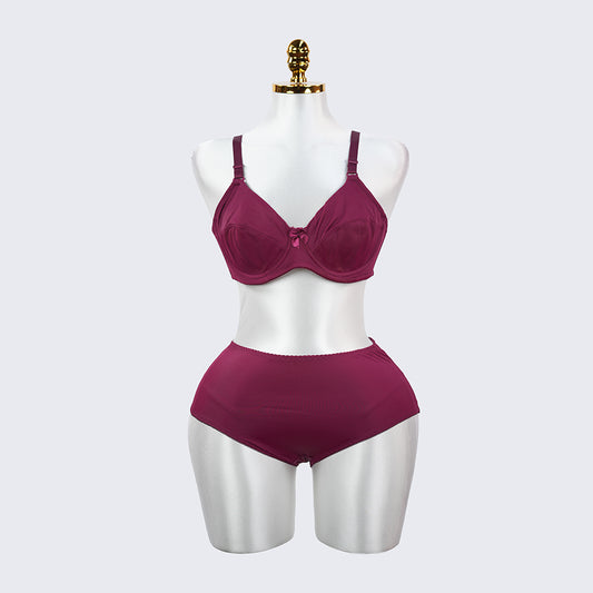 Plus Size Seamless Smooth Breathable Comfort Bra Panty Set