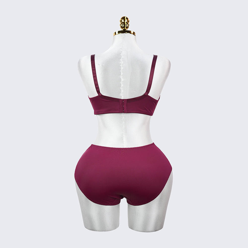 Plus Size Seamless Smooth Breathable Comfort Bra Panty Set