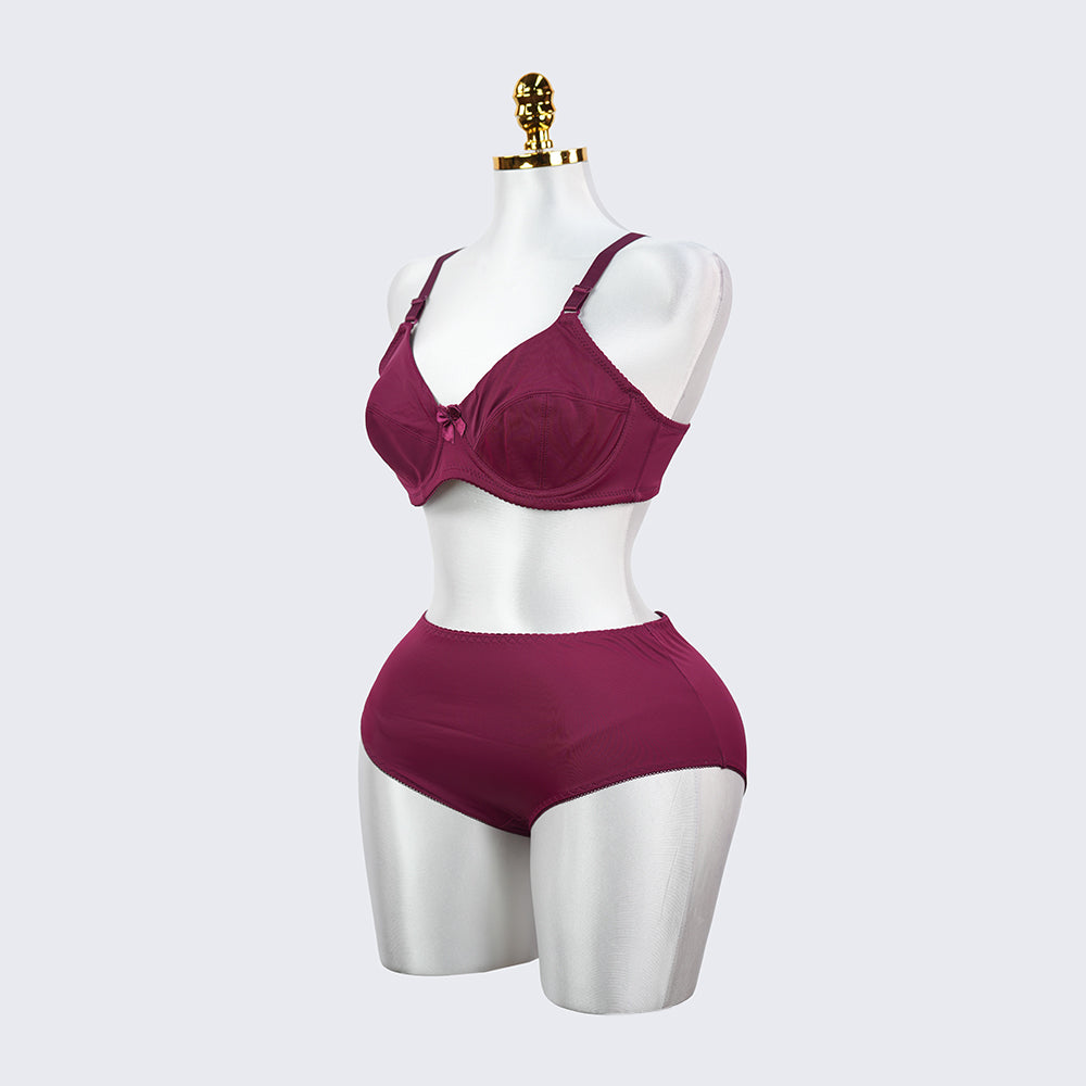 Plus Size Seamless Smooth Breathable Comfort Bra Panty Set