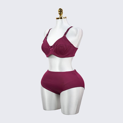 Plus Size Seamless Smooth Breathable Comfort Bra Panty Set