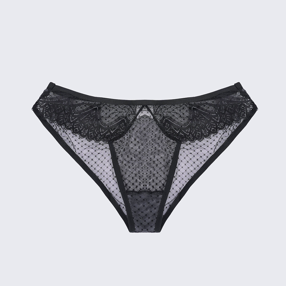Plus Size Sexy Sheer Lace Mesh Bra Panty Set