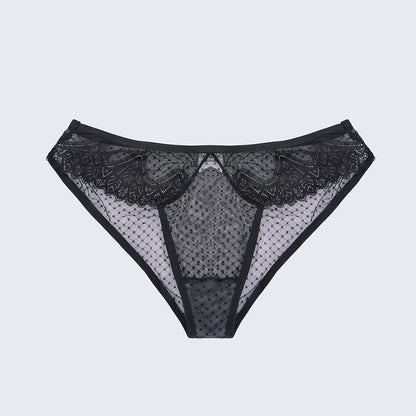 Plus Size Sexy Sheer Lace Mesh Bra Panty Set
