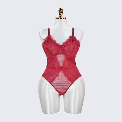 Plus Size Sexy Sheer Tummy Shaper Slimming Bodysuit