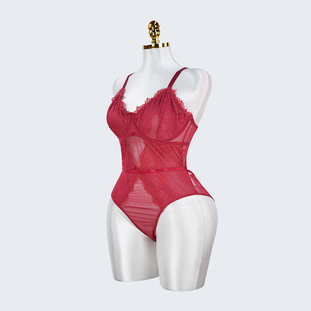 Plus Size Sexy Sheer Tummy Shaper Slimming Bodysuit