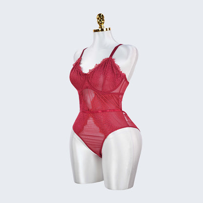 Plus Size Sexy Sheer Tummy Shaper Slimming Bodysuit