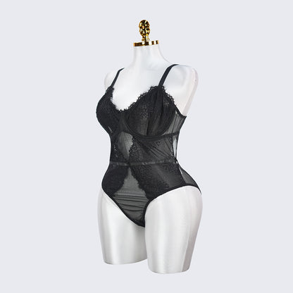 Plus Size Sexy Sheer Tummy Shaper Slimming Bodysuit