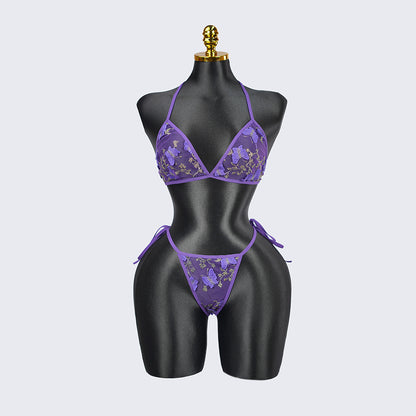 Plus Size Lace Sheer Bra Panty Set