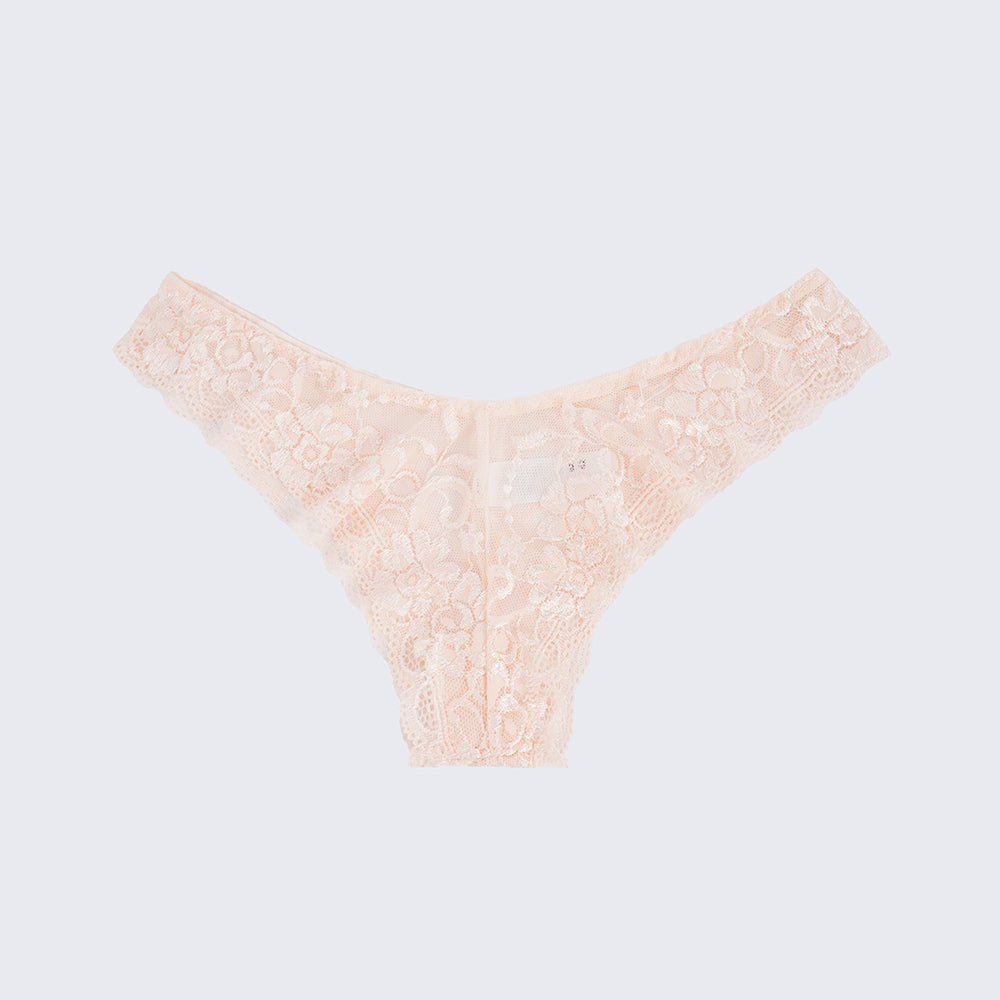 Plus Size Sheer Lace Low Rise Panty Underwear