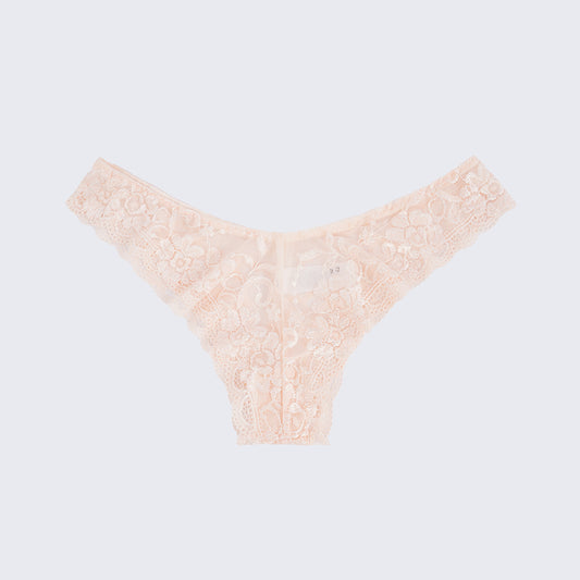 Plus Size Sheer Lace Low Rise Panty Underwear