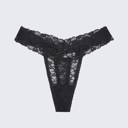 Plus Size Sheer Lace Thong Women's Sexy Lingerie Panty Set