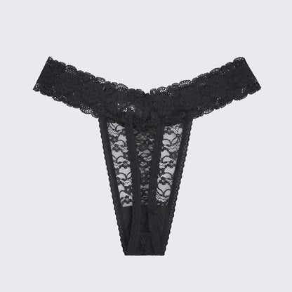 Plus Size Sheer Lace Thong Women's Sexy Lingerie Panty Set