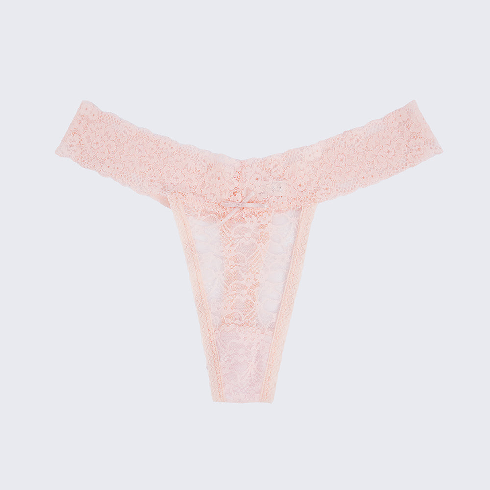 Plus Size Sheer Lace Thong Women's Sexy Lingerie Panty Set