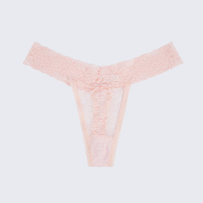 Plus Size Sheer Lace Thong Women's Sexy Lingerie Panty Set