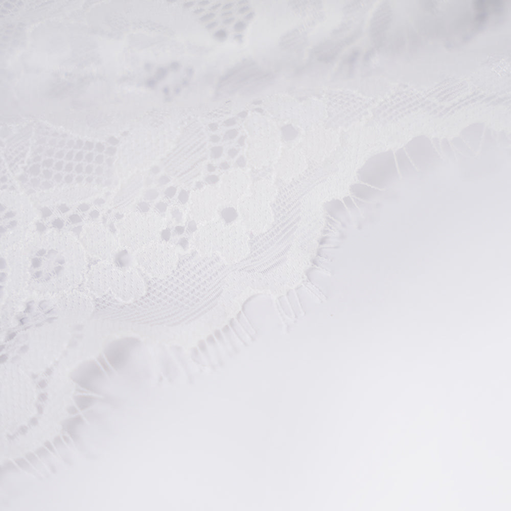 Plus Size White Sheer Mesh Bodysuit