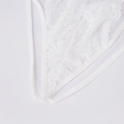 Plus Size White Sheer Mesh Bodysuit