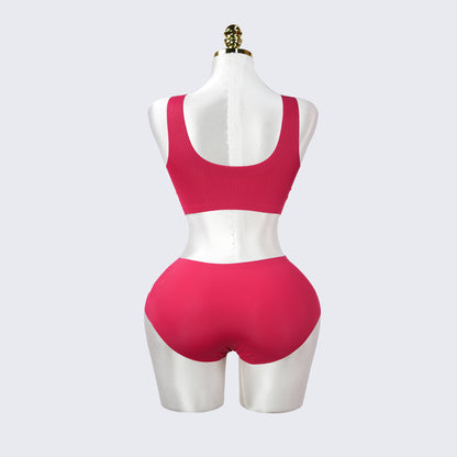 Plus Size Wireless Seamless Padded Bra Panty Set