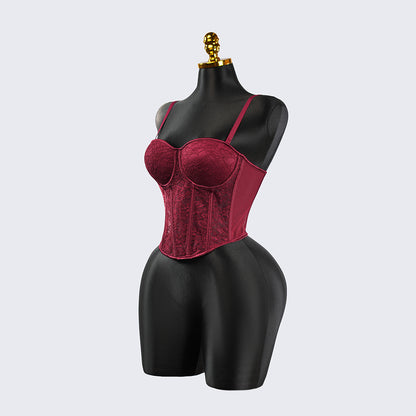 Red Floral Lace Sculpting Corset