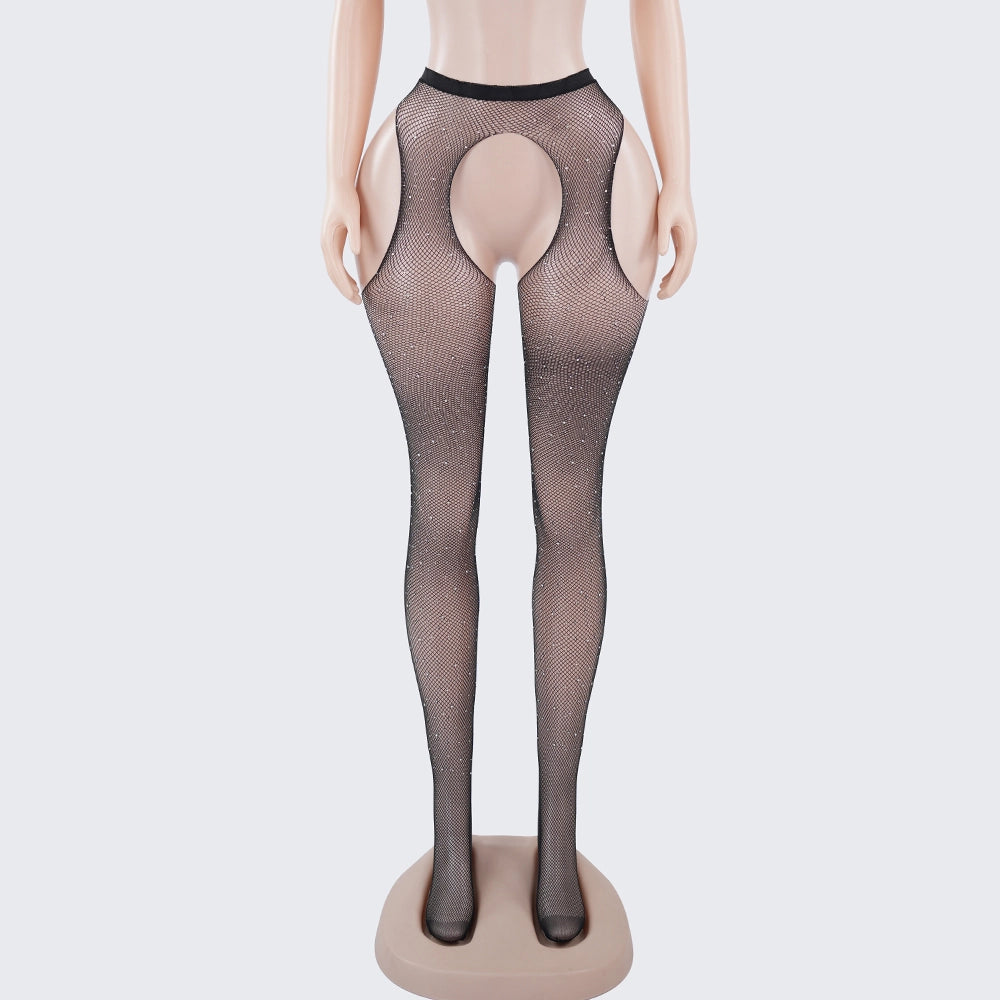 [2+ Items, 300 EGP Each] Rhinestone Fishnet Plus Size Mesh Pantyhose