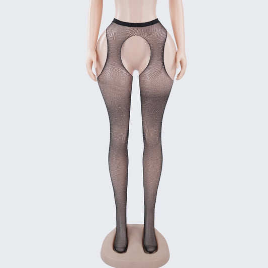 [2+ Items, 300 EGP Each] Rhinestone Fishnet Plus Size Mesh Pantyhose