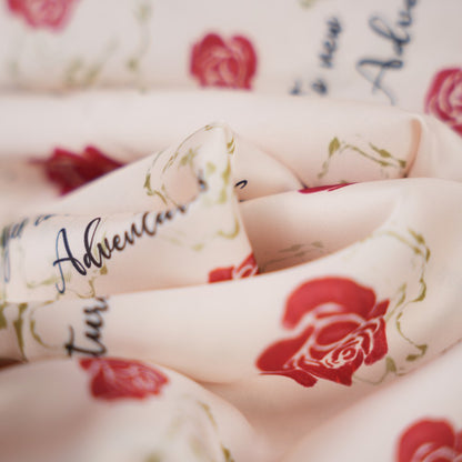 Rose Print Deep V Spaghetti Straps Dress