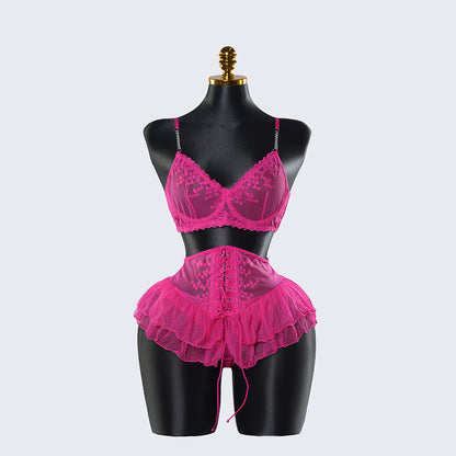 Sexy Lace Lingerie See-through Miniskirt Underwear