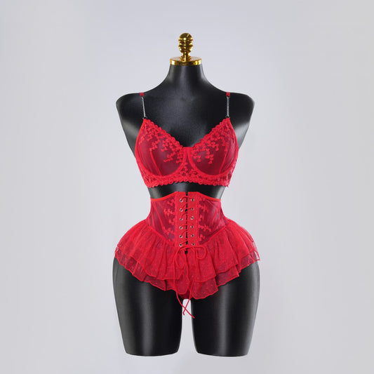 Sexy Lace Lingerie See-through Miniskirt Underwear