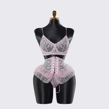 Sexy Lace Lingerie See-through Miniskirt Underwear