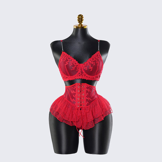 Sexy Lace Lingerie See-through Miniskirt Underwear