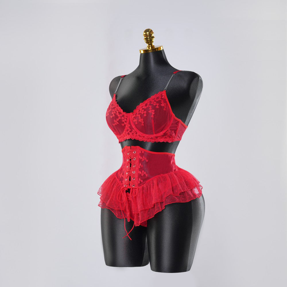 Sexy Lace Lingerie See-through Miniskirt Underwear