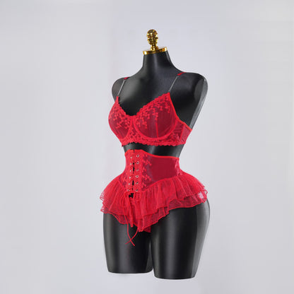 Sexy Lace Lingerie See-through Miniskirt Underwear