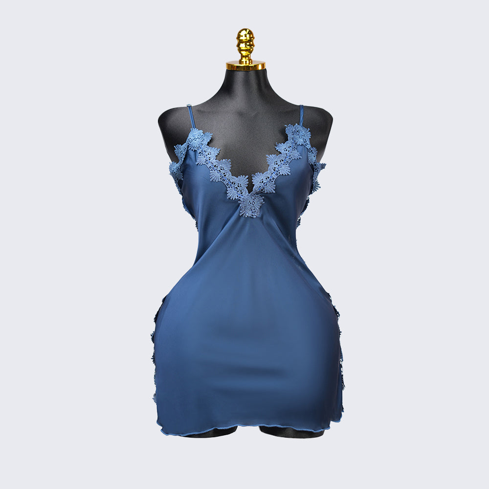 Satin Floral Lace Dress Mini Slip Nightwear