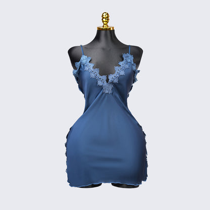Satin Floral Lace Dress Mini Slip Nightwear