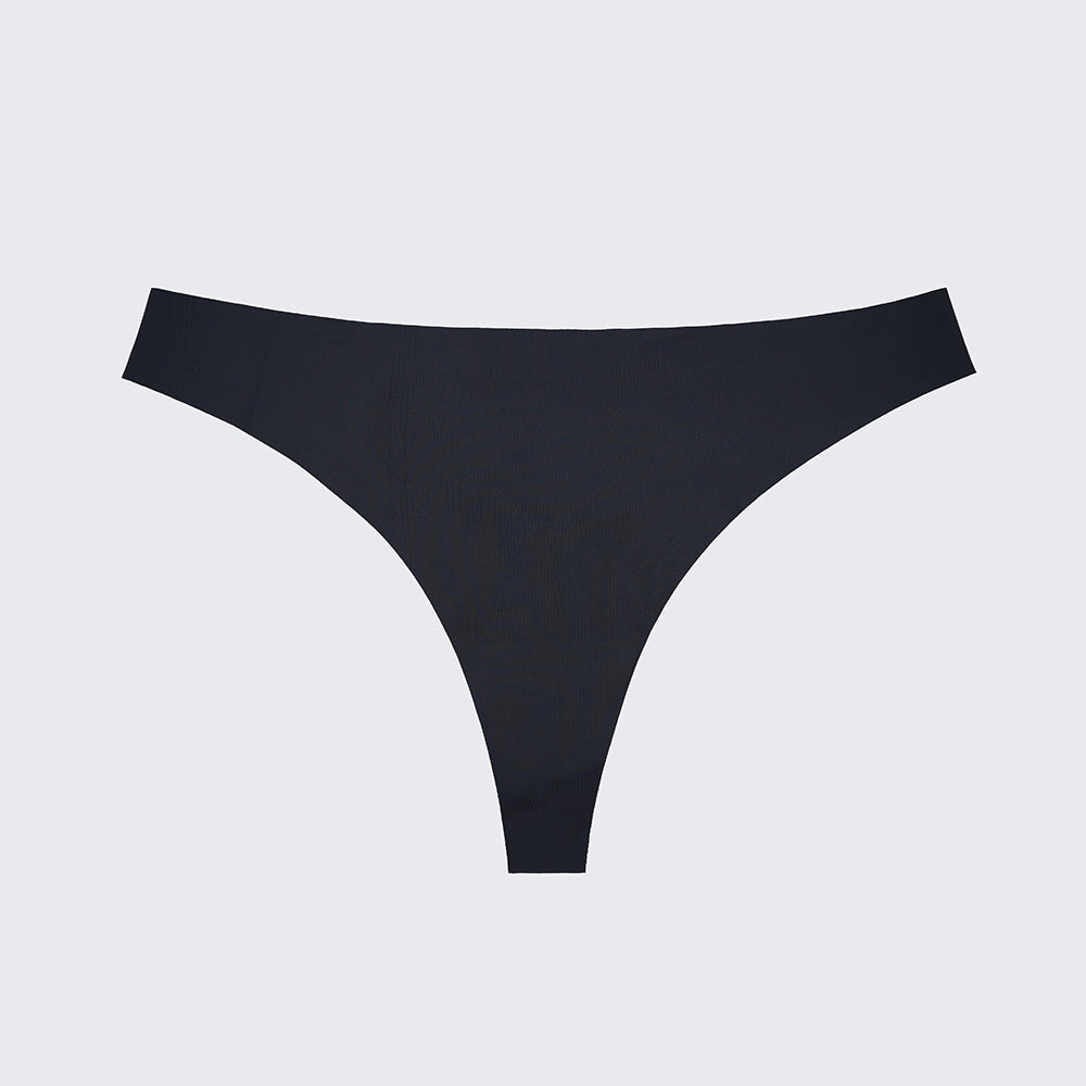 Seamless Ice Silk Low Rise Cotton Crotch Thong Panty