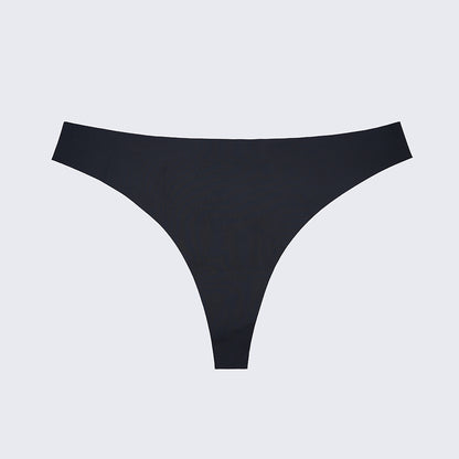 Seamless Ice Silk Low Rise Cotton Crotch Thong Panty