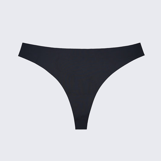 Seamless Ice Silk Low Rise Cotton Crotch Thong Panty